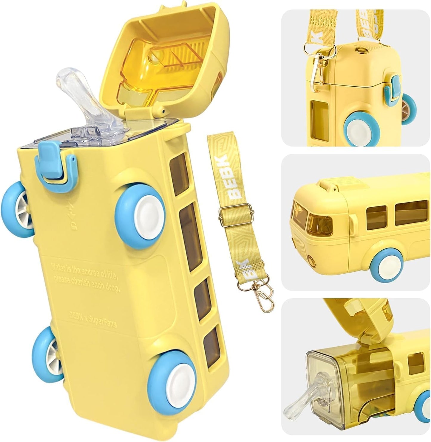Bus Shaped Sipper Water Bottle For Kids💦🔥