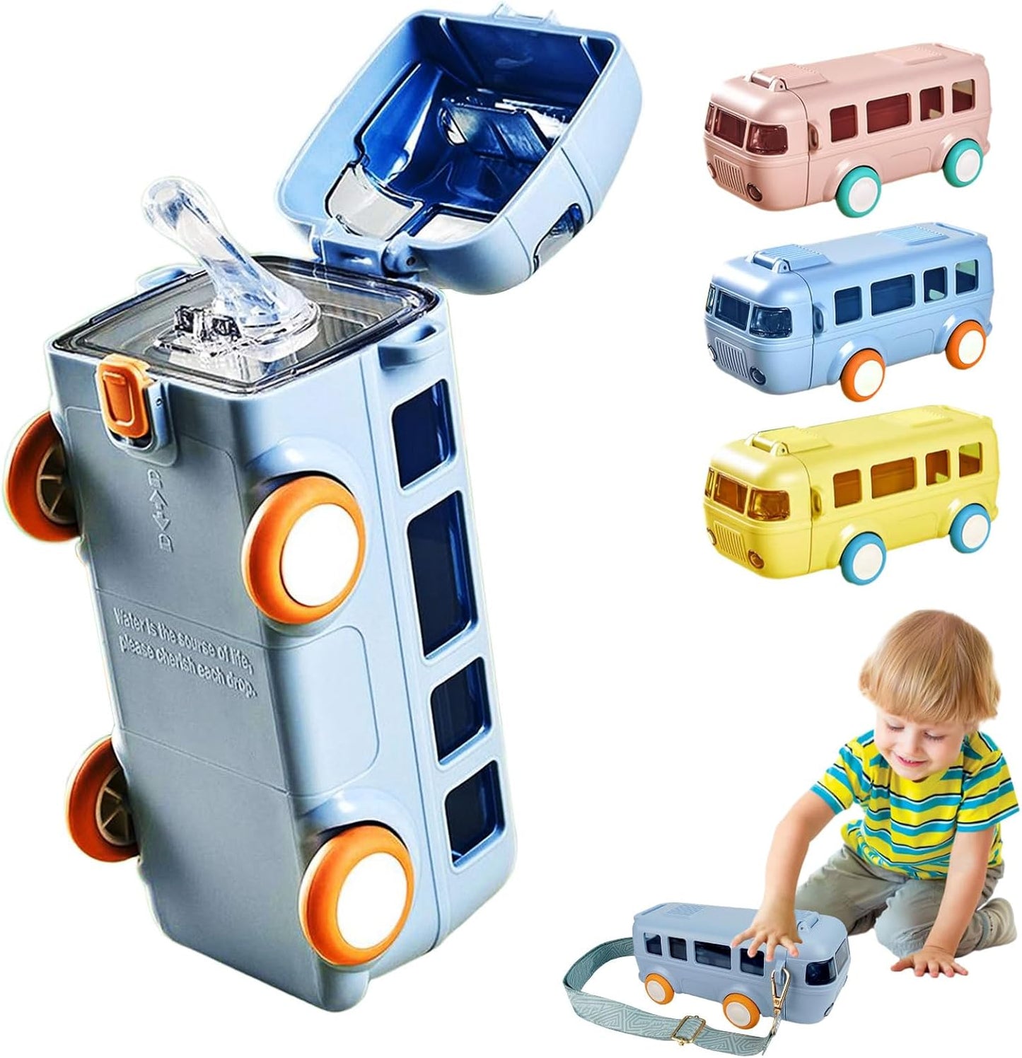 Bus Shaped Sipper Water Bottle For Kids💦🔥