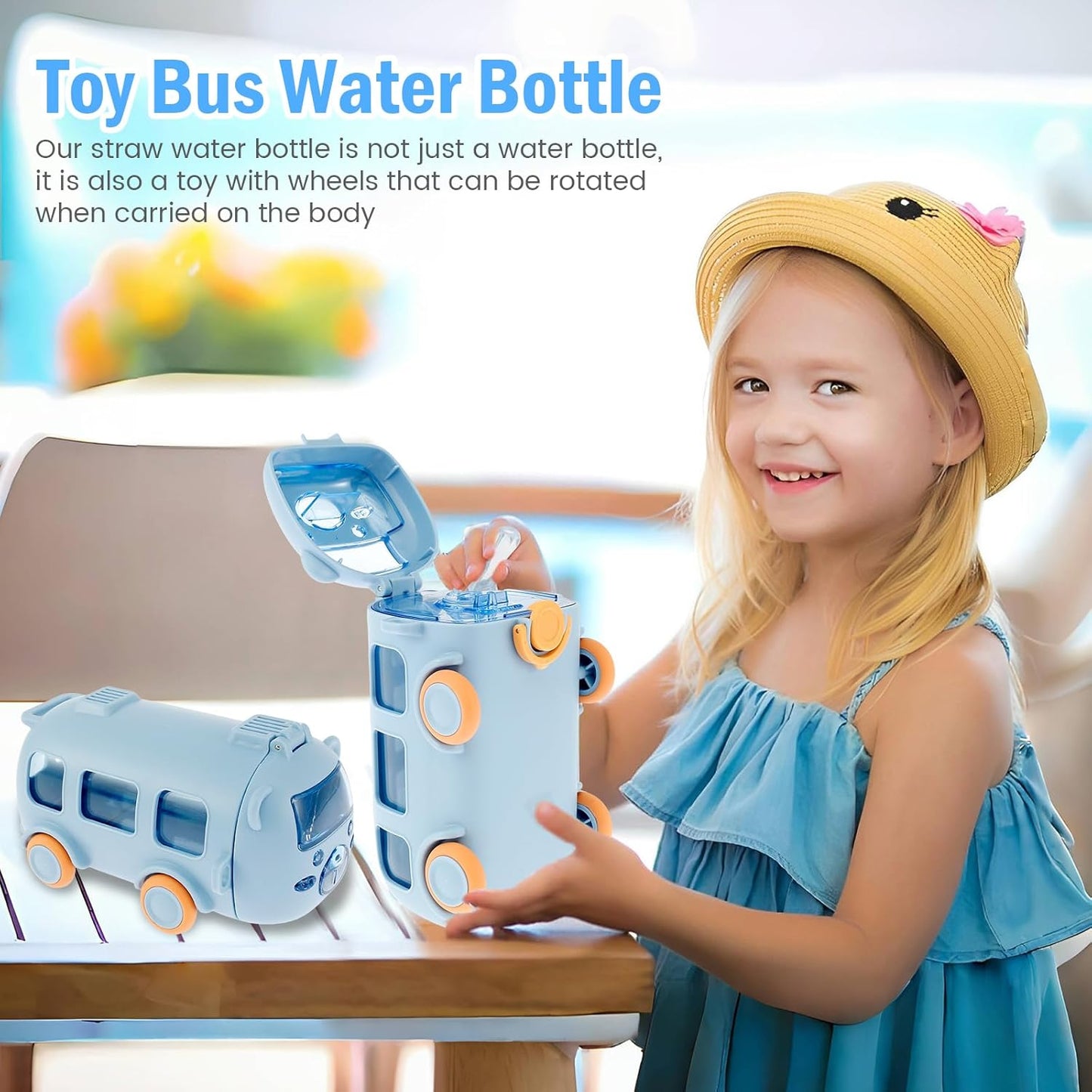 Bus Shaped Sipper Water Bottle For Kids💦🔥