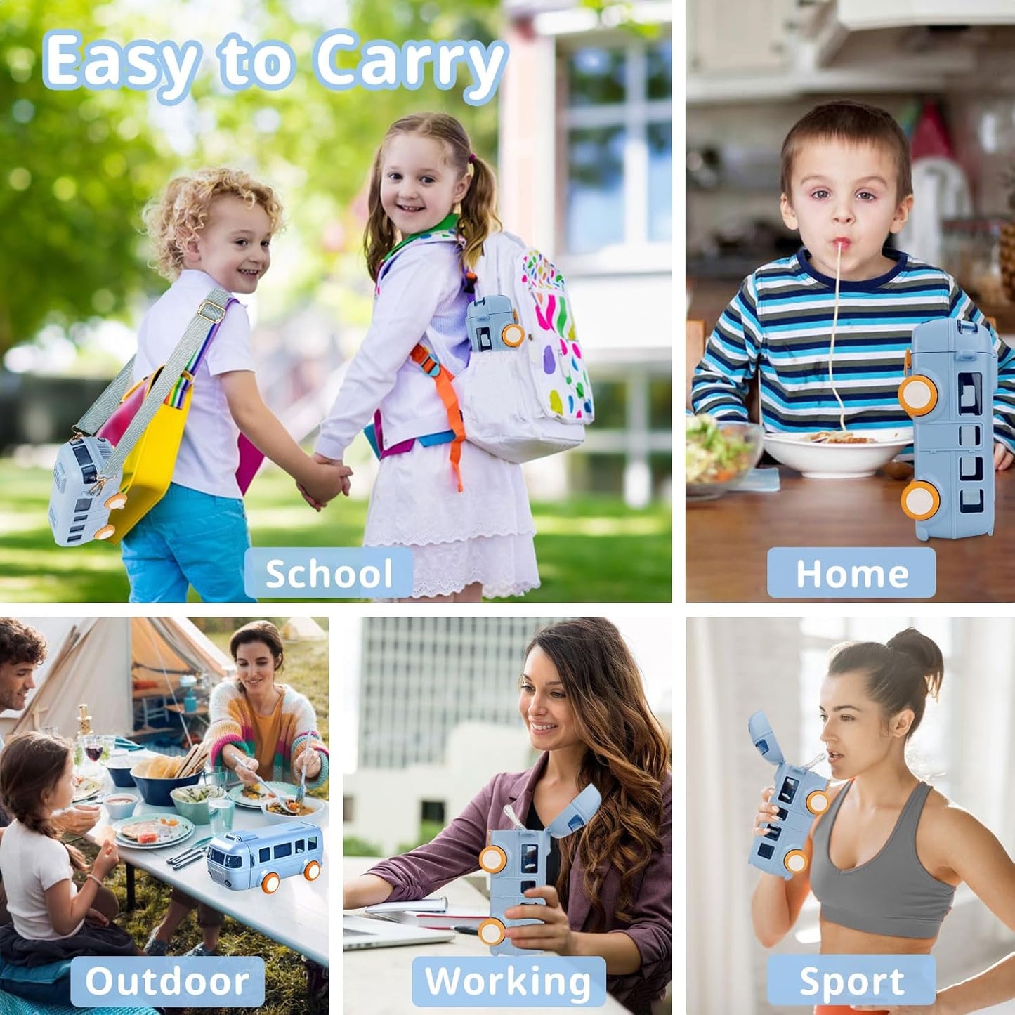 Bus Shaped Sipper Water Bottle For Kids💦🔥