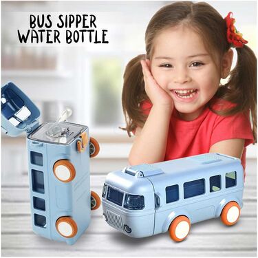 Bus Shaped Sipper Water Bottle For Kids💦🔥